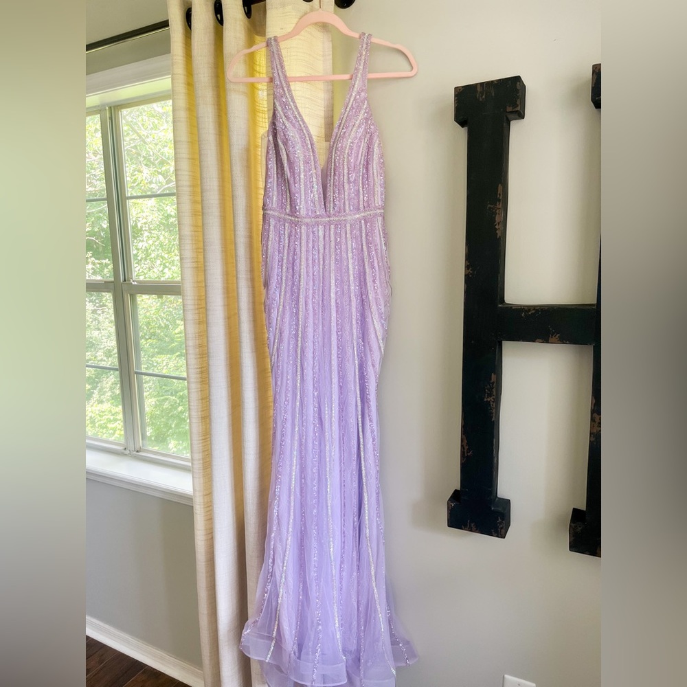 Purple, rhinestone, sparkly, lace, high quality, prom dress (size small 4)